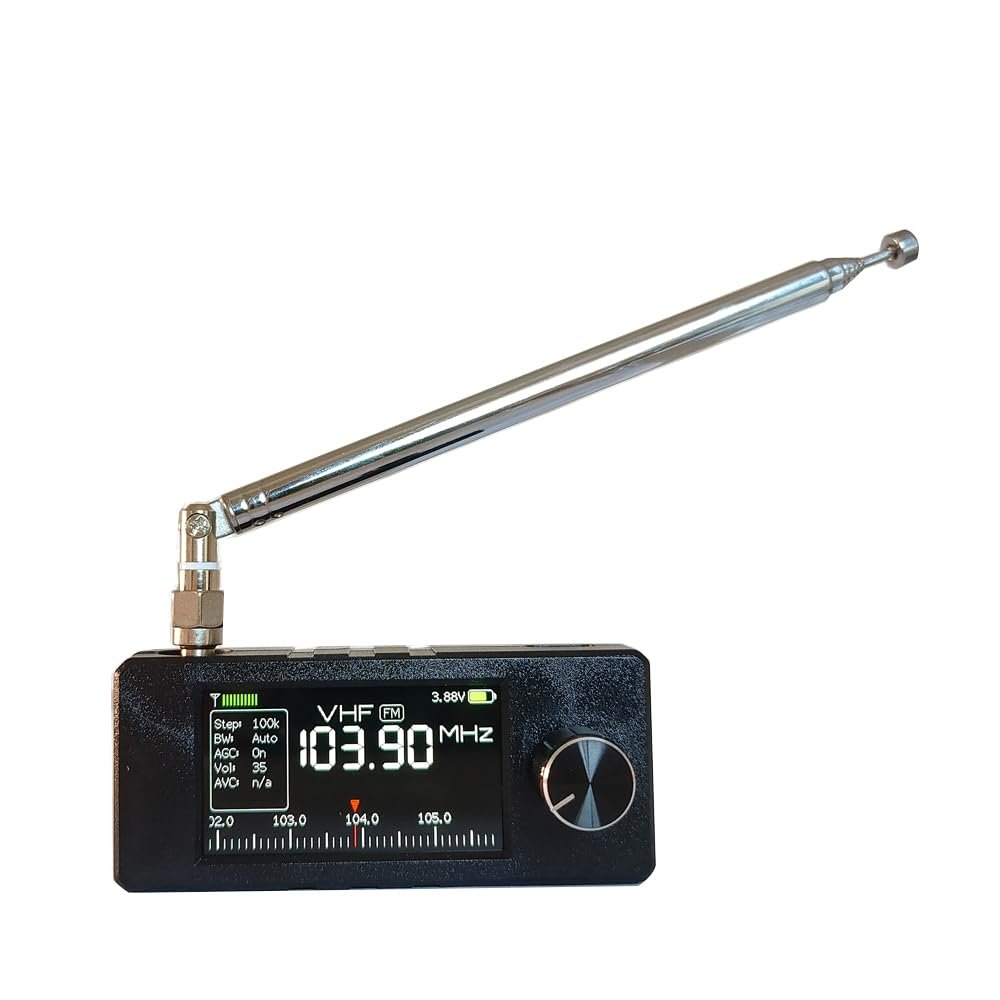 Upgraded Si4732 Mini Radio with 1.9-inch Screen, Portable AM FM Pocket Radio Receiver, LSB USB Transistor Radios, Headphones with Headphone Amplifier, for Walking | Camping etc.