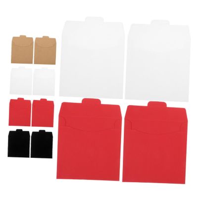 Ciieeo 20pcs Kraft Paper Cd Dvd Sleeves for Storage Protection Versatile Envelopes in Colors Red Black White Natural for Organizing Transporting and Dvds