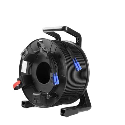 300m 1 Core 2 Core Outdoor Patch Cord Armored with PCD310 Reel LC SC FC A SM TPU 3.0mm Waterproof Singlemode Fiber Optic Jumper(LC/A-LC/A,2 Cores LSZH)
