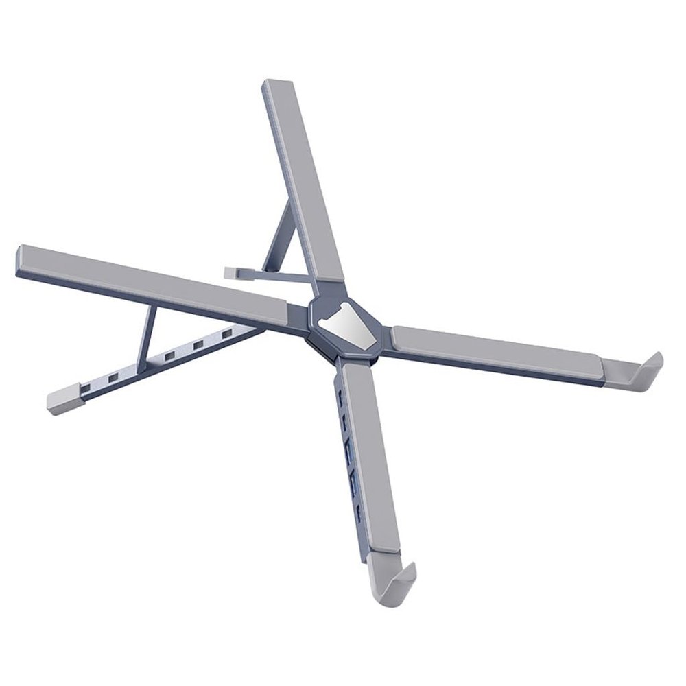 4Pasefmkm Computer Stand Extension Dock Aluminum Alloy Stand Raise Folding Heat Dissipation Laptop Extension Dock Stand (Gray Shown)