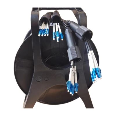 150m 2/4/6/8 Core Outdoor Patchcord Armored with PCD310 Reel LC SC FC A SM TPU DVI Waterproof Singlemode Fiber Optic Jumper(LC-SC,8C TPU with reel)