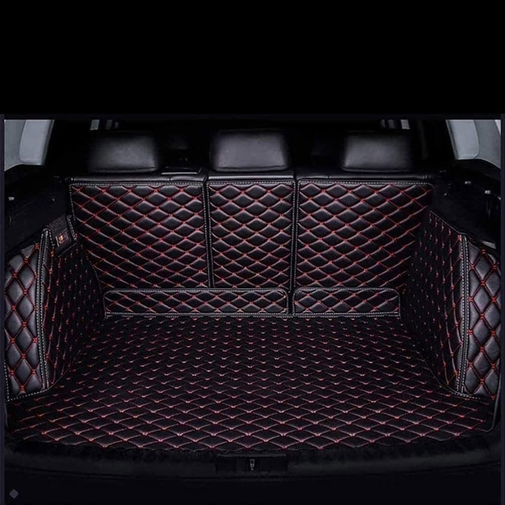 Car Full Coverage Boot Liner for Jeep Compass 20112016(with Speakers), Antislip Carpets Anti-Scratch Leather Rear Trunk Protector Mat,A/BlackRed