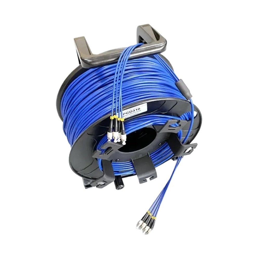 50M 4/6/8 Core Curb Cable with PCD235 Reel LC SC FC A SM PVC DVI Waterproof Connector Singlemode Fiber Optic Shackle (SC-SC,8C Jumper with Reel)