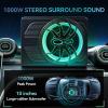 Andeman 1000W Car Subwoofer with APP Control and Colour Light, 10'' Slim Under Seat Powered Car Subwoofer w/Built-in Amplifier & Hi/Lo Input, Bass Speaker Subwoofer for Car/Truck/SUV/Jeep/MPV view 2