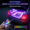 Andeman 1000W Car Subwoofer with APP Control and Colour Light, 10'' Slim Under Seat Powered Car Subwoofer w/Built-in Amplifier & Hi/Lo Input, Bass Speaker Subwoofer for Car/Truck/SUV/Jeep/MPV view 3