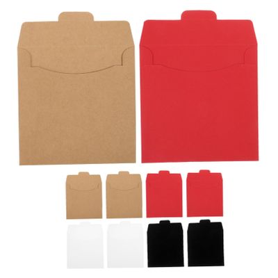 Cabilock 20pcs Kraft Paper Cd Dvd Sleeves Four Colors for Easy Organization Envelopes for Cd Dvd Storage Portable and Minimalist Design for Home Travel Use