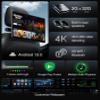 15.6inch Android 13 Headrest Monitor Car TV Touchscreen Entertainment System for Backseat,Support Phone Wireless Mirroring Sync Screen HDMI Bluetooth USB SD 4K Video Playback (2G+32G(1PC)) view 3