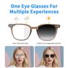 AI Smart Glasses, Bluetooth Translation Glasses for Men Women, Smart Audio Sunglasses with Real Time Translation(160+Languages), Photochromic Lenses, Music Blue Light Glasses for Travel Business-Blue view 3