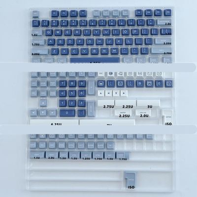 APOJHGF KBDiy SA Profile Keycap Set PBT Double Shot ISO Enter 7U Spacebar Compatible with Custom Mechanical Keyboard Kits(GMK Fishing)
