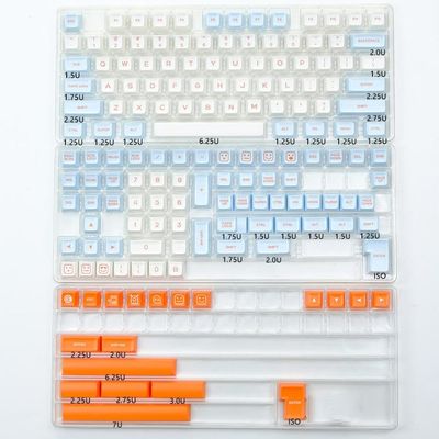 APOJHGF KBDiy SA Profile Keycap Set PBT Double Shot ISO Enter 7U Spacebar Compatible with Custom Mechanical Keyboard Kits(GMK Salmon)
