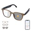 Bluetooth Smart Glasses for Women, AI Translation Glasses Supports 165+ Languages, Build in Mic Speakers, Color Change Lenses Transparent Frame with Polarized UV Protection for Travel Business-Brown view 1