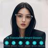 Bluetooth Smart Glasses for Women, AI Translation Glasses Supports 165+ Languages, Build in Mic Speakers, Color Change Lenses Transparent Frame with Polarized UV Protection for Travel Business-Brown view 2