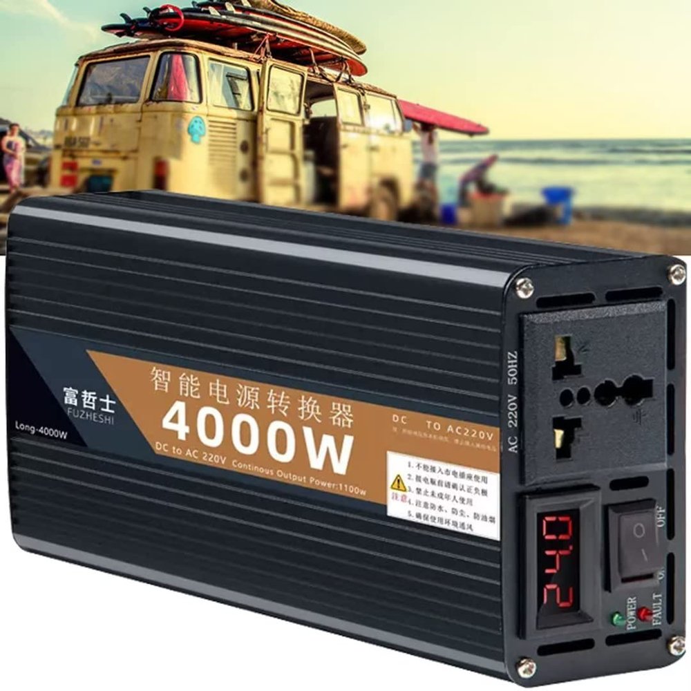 10000W Pure Sine Wave Inverter 60v DC to 220v AC Car Converter Power Inverter with Dual Voltage Display Suitable for Vehicles 315 Electric Welding Machine 3.5P Air Conditioner
