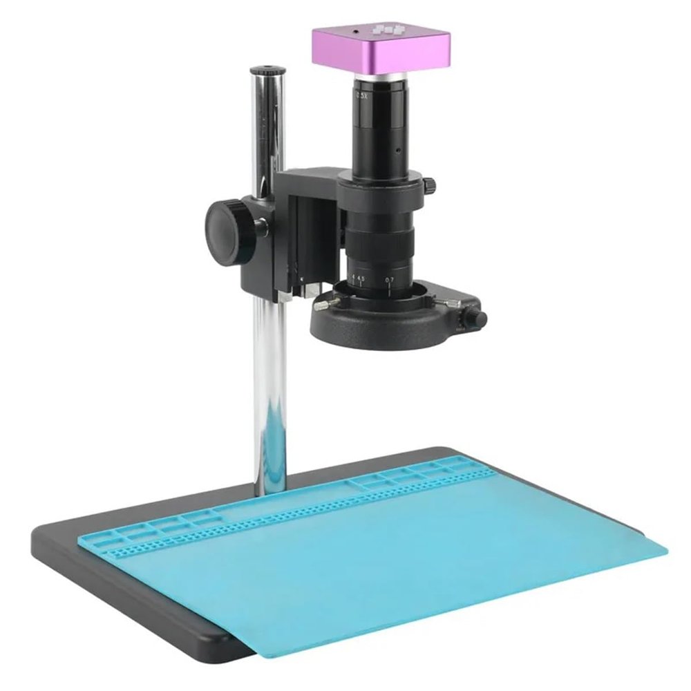 Microscope Kit 1080P 2K 51MP HDMI USB Electronic Digital Industrial 120X 180X 300X 500X C Mount Video Microscope Camera for Phone PCB Repair Microscope Lens Adapters(A,500X)