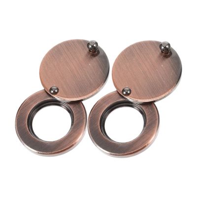 Homoyoyo 2pcs Copper Peephole Cover Plate Door Viewer Privacy Protection Solid Copper Anti-Peeping Cap for Enhanced Security Back Cover Replacement for Home Use Red Bronze