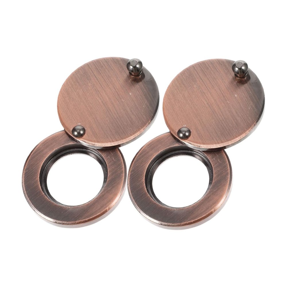 Homoyoyo 2pcs Copper Peephole Cover Plate Door Viewer Privacy Protection Solid Copper Anti-Peeping Cap for Enhanced Security Back Cover Replacement for Home Use Red Bronze