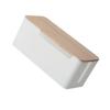 Holibanna Charging Cable Container Socket Storage Case Wire Organizer Box Outlet Box for Home Office Living Bamboo Lid view 1