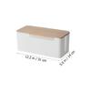 Holibanna Charging Cable Container Socket Storage Case Wire Organizer Box Outlet Box for Home Office Living Bamboo Lid view 2