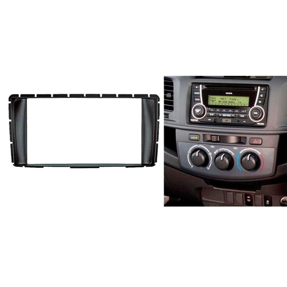 Car Stereo Frame Double 2 Din Stereo Panel/Fit for Toyota Hilux Fortune 2011-2015 Radio Fascia DVD Dash Install Mount Trim Kit Face Plate Frame Bezel Radio Fascia Kit(178x102mm)