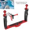 Dual Handle Aluminum Stabilizer Rig for Diving Camera Housing with Shutter Lever view 2