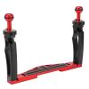 Dual Handle Aluminum Stabilizer Rig for Diving Camera Housing with Shutter Lever view 4