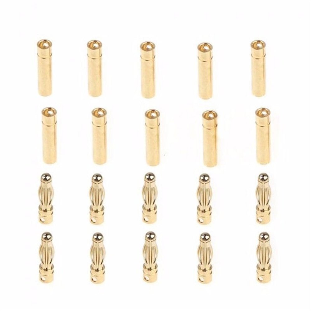 10 Pair/lot 2.0mm 3.5mm 4.0mm 5.0mm 5.5mm 6.0mm 6.5mm 8.0mm Gold Bullet Banana Connector Plugs(5.5mm)