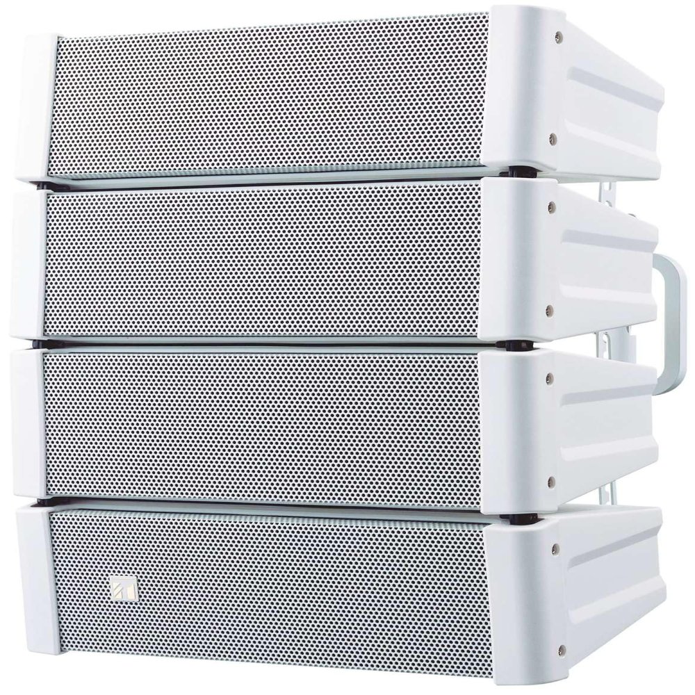 TOA Electronics HX-5W-WP Compact Array Speaker System, White; 600W Continuous Power Handling; 8 Ohms Impedance, Adjustable Dispersion Angle 15, 30, 45 and 60; Splash-Proof (IPX4 Rated)