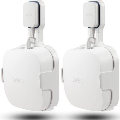 Aokikeisu Wall Mount Holder for Eero Pro 6E Home WiFi System, Eero Pro 6E Wall Mounting Bracket, Plastic, Stable and Protective Holder, Compatible with Wi-Fi 6 Systems (White, 2 Pieces)