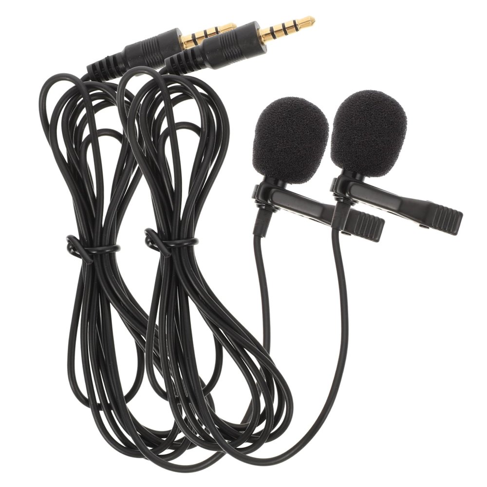 Abaodam Professional Mic 3.5mm Computer Tablet Phone Microphone Lapel Mic for Interviews Recording