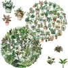 100PCS Green Plant Transparent Stickers,Potted Plant Floral Decals Stickers for Scrapbook Laptop Water Bottles Phone Guitar Decals for Adults (Green Plants) view 1
