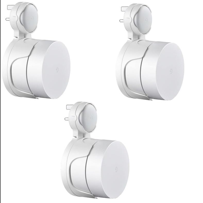 Aokikeisu Wall Mount Holder for Google Mesh (2020s) Home WiFi Systems,Wall Mount Bracket, Home WiFi Systems Plastic Stand Cover, Mesh Wi-Fi Router Stand,Protective Holde (White, 3 Pieces)