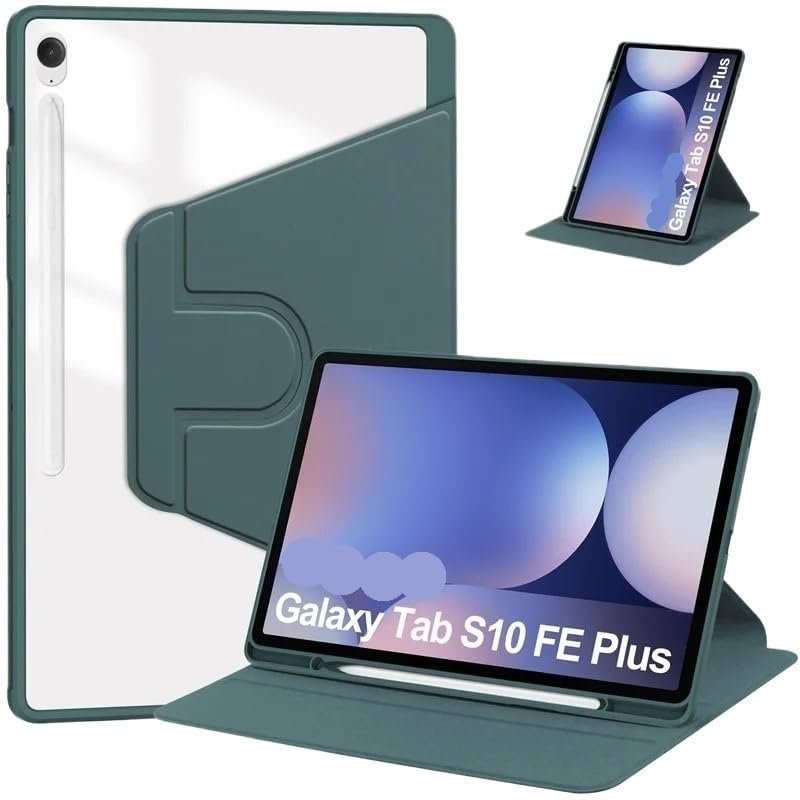 360 Rotating Acrylic Stand Tablet Cover Suitable for Samsung Tab S10 FE Plus SM-X620 13.1" Case with Pen Holder