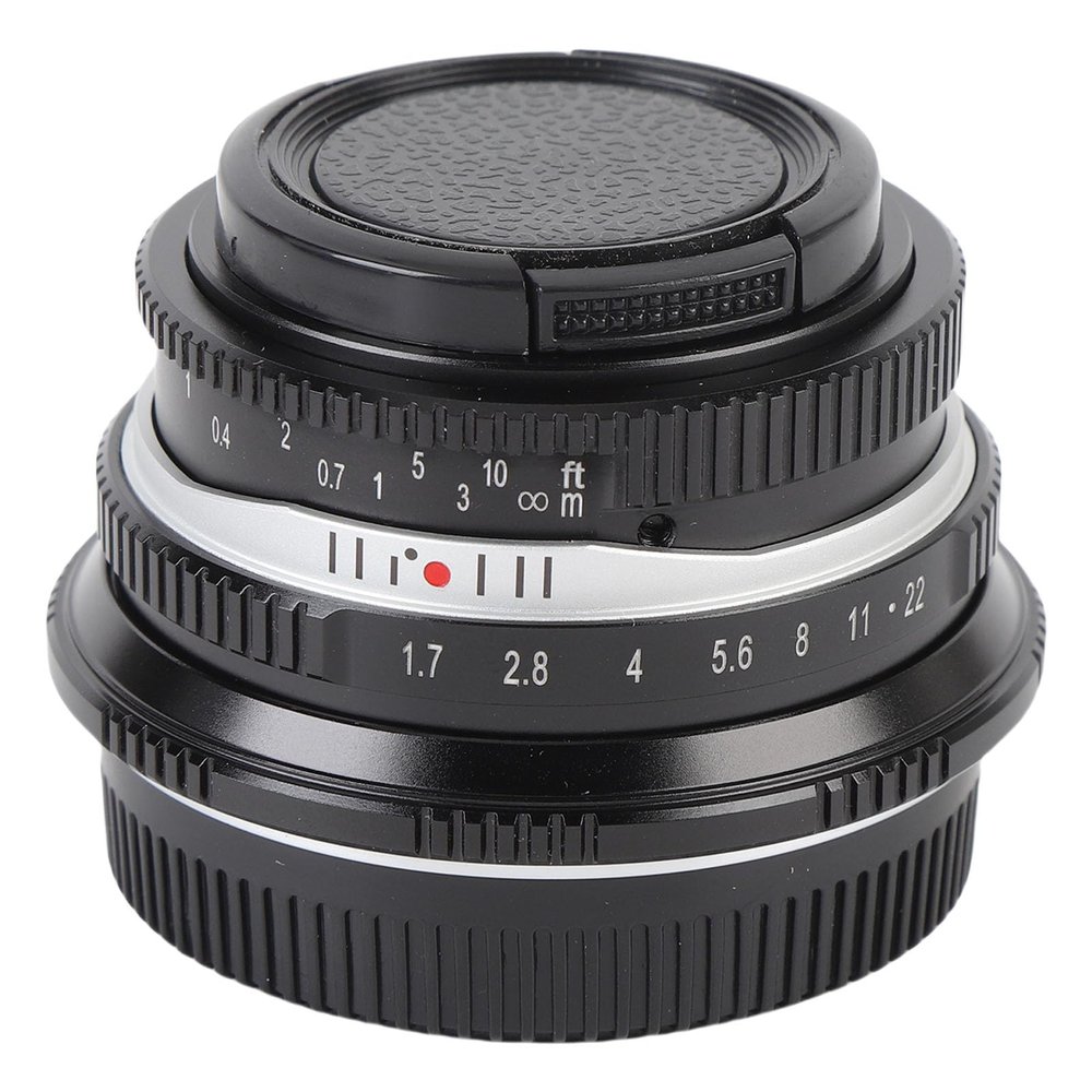 25mm F1.7 Manual Camera Lens with Front Cap Large Aperture Manual Focus Lens for G1 G3 G5 G6 G7 M4/3 Mount Mirrorless Camera (Black)