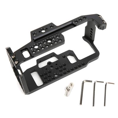 Aluminium Alloy BMPCC 4K/6K Camera Cage Extension Frame Kit with Rubber Padding & 1/4 3/8 Screw Holes