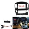 HJLXCSLUJ Car Replacement 9 Inch Car DVD Frame Audio Dash Trim Kits Facia Panel Radio Player Screen 2 Din Compatible with H1 Starex 2015-2018 Kit Frame Car Interior(Frame an Cord-Black) view 2