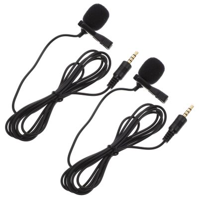 SHOWERORO 2pcs Wireless Lavalier Mic for Adults Compact Clip Microphone for Gaming Interview Live Streaming Recording Supplies