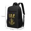 AHUNARLOP IDF Israel Defense Forces Travel Laptop Backpack, Business Anti Theft Slim Sturdy Laptops Backpacks, College Computer Bag Gift for Men & Women Fits 17 Inch Notebook,Black view 2