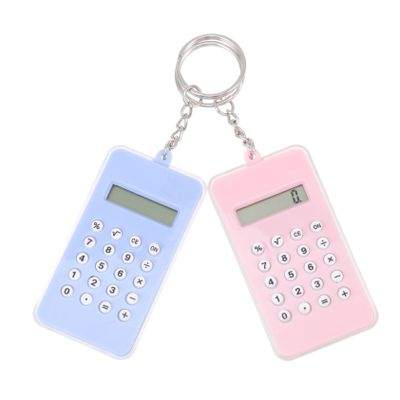 Gadpiparty 2pcs Creative Calculator Key Ring Pendant Bag Ornament for Office and School Cute Design Sky Blue and Pink for Gifts and Stress Relief