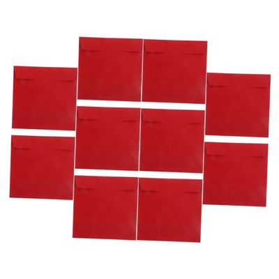 HEALLILY 10pcs Red Cd Sleeves Paper Envelopes Cardboard DVD Storage Holders for Photographers and Advertising Materials Elegant Packaging