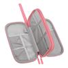 Angoily Digital Accessories Storage Bag Portable Travel Cable Organizer Pouch Dual Case for Headphones Chargers and Usb Drives Blush view 1