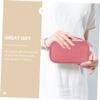 Angoily Digital Accessories Storage Bag Portable Travel Cable Organizer Pouch Dual Case for Headphones Chargers and Usb Drives Blush view 3
