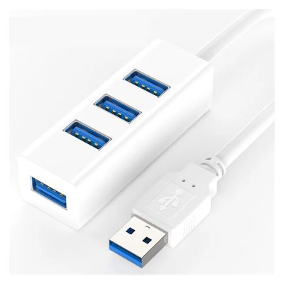 ACGTUY USB 3.0 4 Ports HUB Splitter High Speed Multi Splitter USB Adapter Expander Cable for Desktop PC Adapter USB HUB(120cm,White)