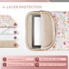 Clezolraa 6-7 Inch Puffy Sleeve Case for 7" Kindle Paperwhite 12th Gen/Colorsoft 2024, 6.8" Kindle Paperwhite 11th Gen, 6" Kindle 11th Gen 2024/2022, Oasis, Protective Pouch Bag, Beige Floral view 4