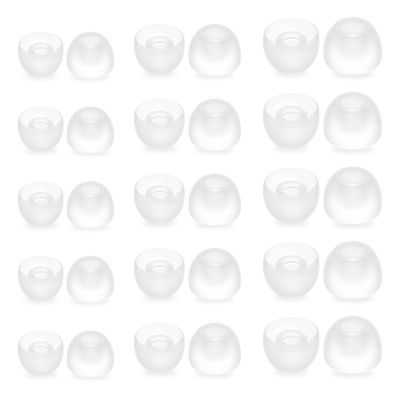 15 Pairs Earbud Tips, Clear Silicone Ear Bud Replacement Tip in-Ear Headphones Soft Earbud Covers Eartips Fit Most in-Ear Earbud15 Pairs, S/M/L Sizes