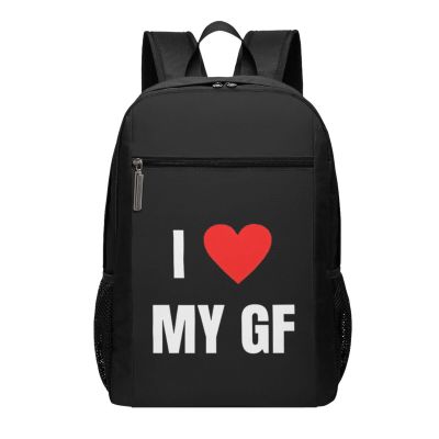 AMZWZSH I Love My GF Girlfriend Travel Laptop Backpack, Business Anti Theft Slim Sturdy Laptops Backpacks, College Computer Bag Gift for Men & Women Fits 17 Inch Notebook,Black