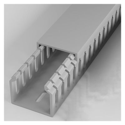 HQLBD Cable Management, PVC Open Slot Wire Raceway for Network Cords Organizer, 100cm Long Gray Fireproof Wire Duct with Cover, Prevent Trip Hazards(HxW 35x35mm/1.38x1.38in)