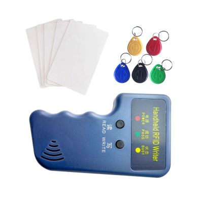 HECERE RFID Handheld ID Copier Smart ID Card Duplicator Used for T5577 keyfobs and Cards TAG+5pcs T5577 Keychains +5 T5577 Cards
