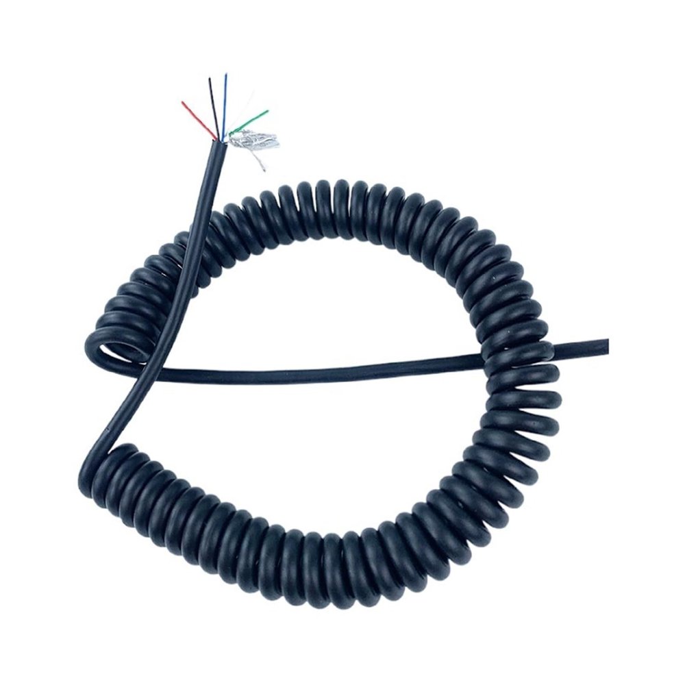 Spiral Telescopic Spring Coiled Cable Wire - Pure Spiral Telescopic Wire Spring Shielded Wire 5 Cores 24AWG 0.2mm square Stretch 1 Meter to 14 Meters Spiral Cable spiral extension(Stretch 11 meter)