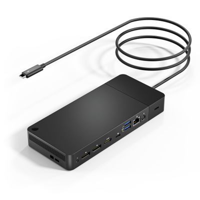 WD19 Thunderbolt Docking Station USB C,Dual Monitor Single 5K or Dual 4K Triple Display with 180W Power Adapter, (1*Thunderbolt C, 2 DP, 1 HDMI, 2 USB C, 3 USB, 1 RJ45, 2 3.5 Ports, 1 DC Power)