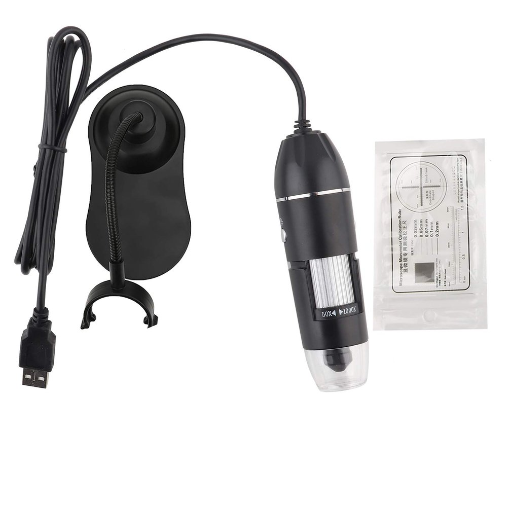 Baxnore 50X-1000X Digital Microscope, HD 1920x1080 Microscope with 8 Lights, Flexible Bracket for PCB Repair, Biological Observation